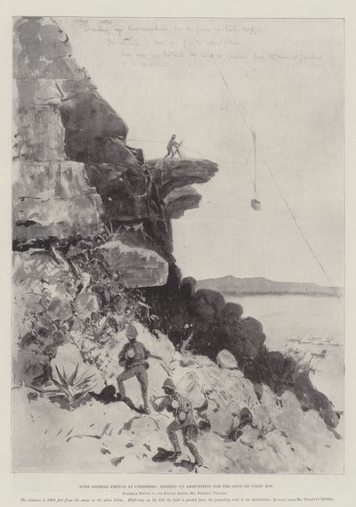 With General French at Colesberg, Sending Up Ammunition for the Guns on Coles Kop by Frederic Villiers